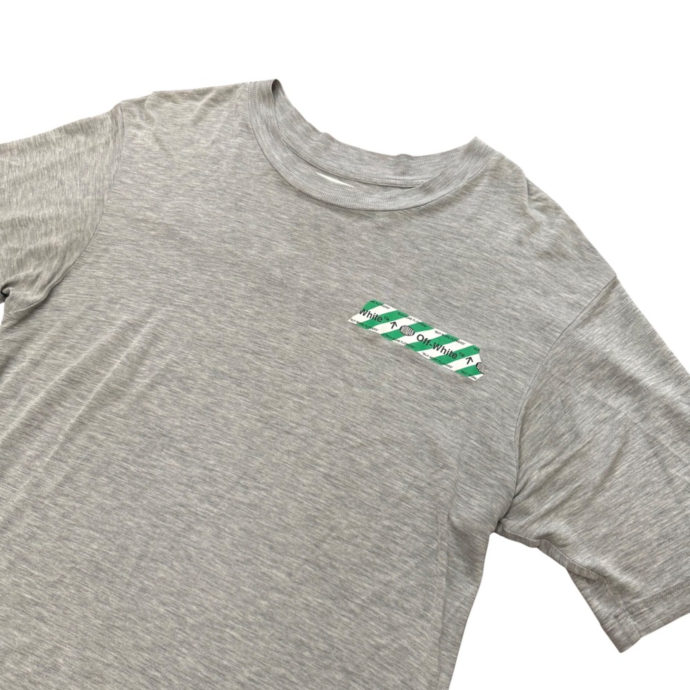 Off-White Flower Shop T-Shirt Womens XS‎ Grey Logo Tape Woman Graphic Tee